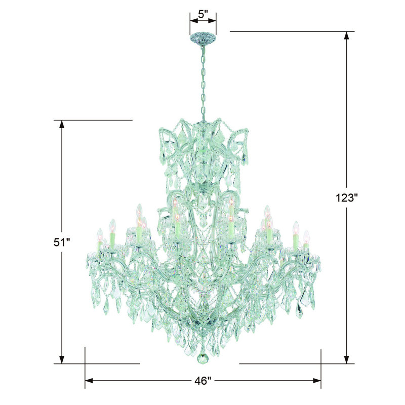 Wehr 25 - Light Glass Empire Chandelier, Gold, Majestic Wood Polished
