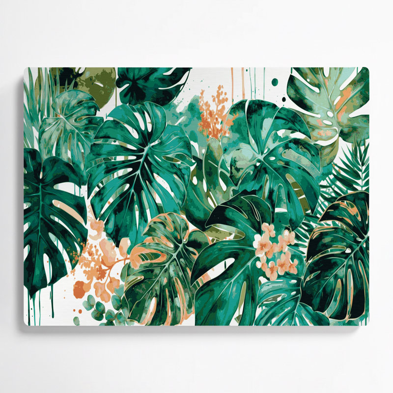 Hawaiian Leaf Cluster, art mural vert en métal, H 11 po x l 14 po