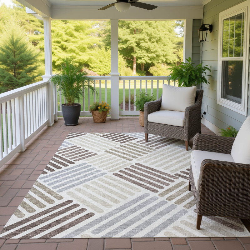 Machine Washable Indoor/Outdoor Adalaide ACN2339 Geometric Rug, Rectangle 10' x 14'