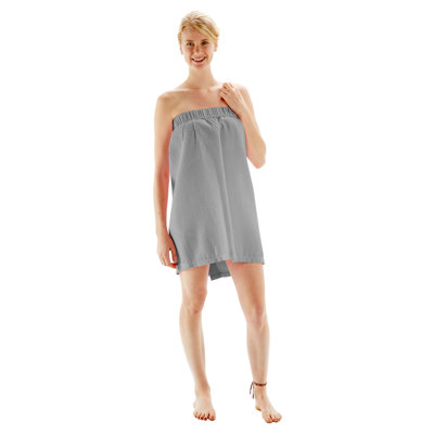 Waffle Women's Above Knee Bathrobe with Pockets and Hood for Kids