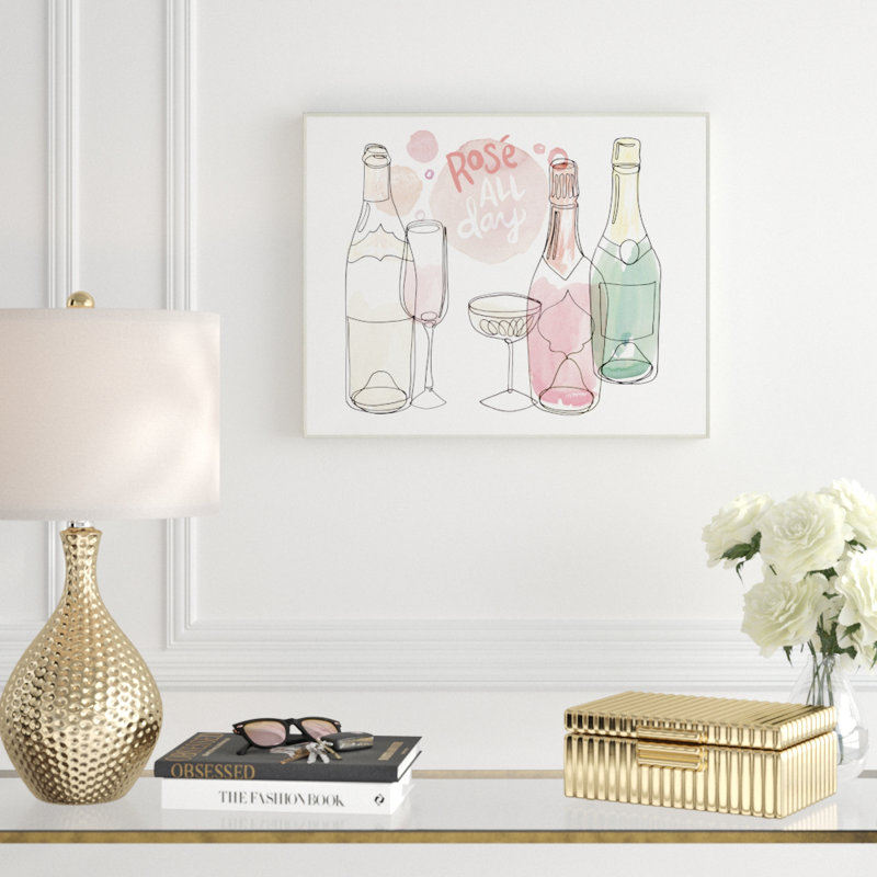 Rose de tous les jours, verre à champagnes et lunettes-impression sous forme d’art, Plaque murale