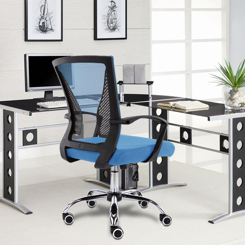 Mashea Mesh Task Chair, White, Blue