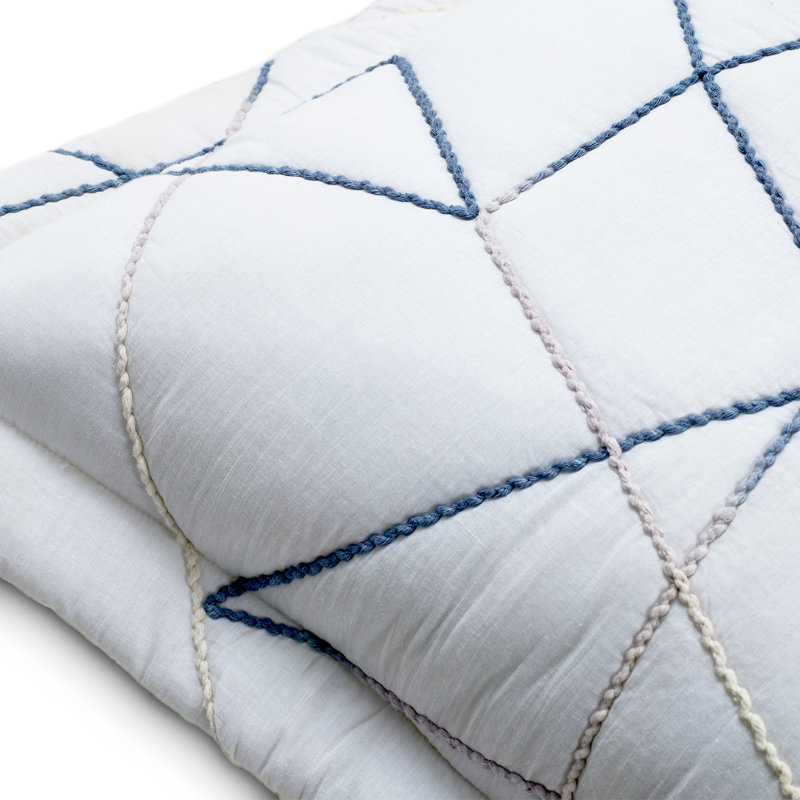 Lennox Comforter Set - White, King Comforter + 5 Shams