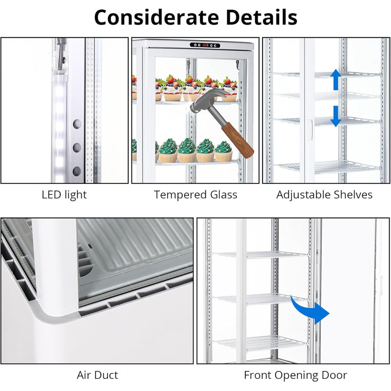 Présentoir de réfrigérateur commercial, 215 L / 7,6 pieds cubes Réfrigérateur pi
