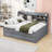 Full Size Wooden Daybed with Built-in Bookshelves, Storage Drawers, Twin Trundle-28421641