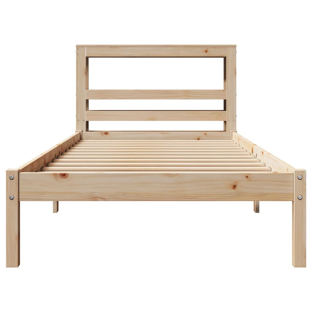 Vidaxl Solid Wood Bed with Headboard