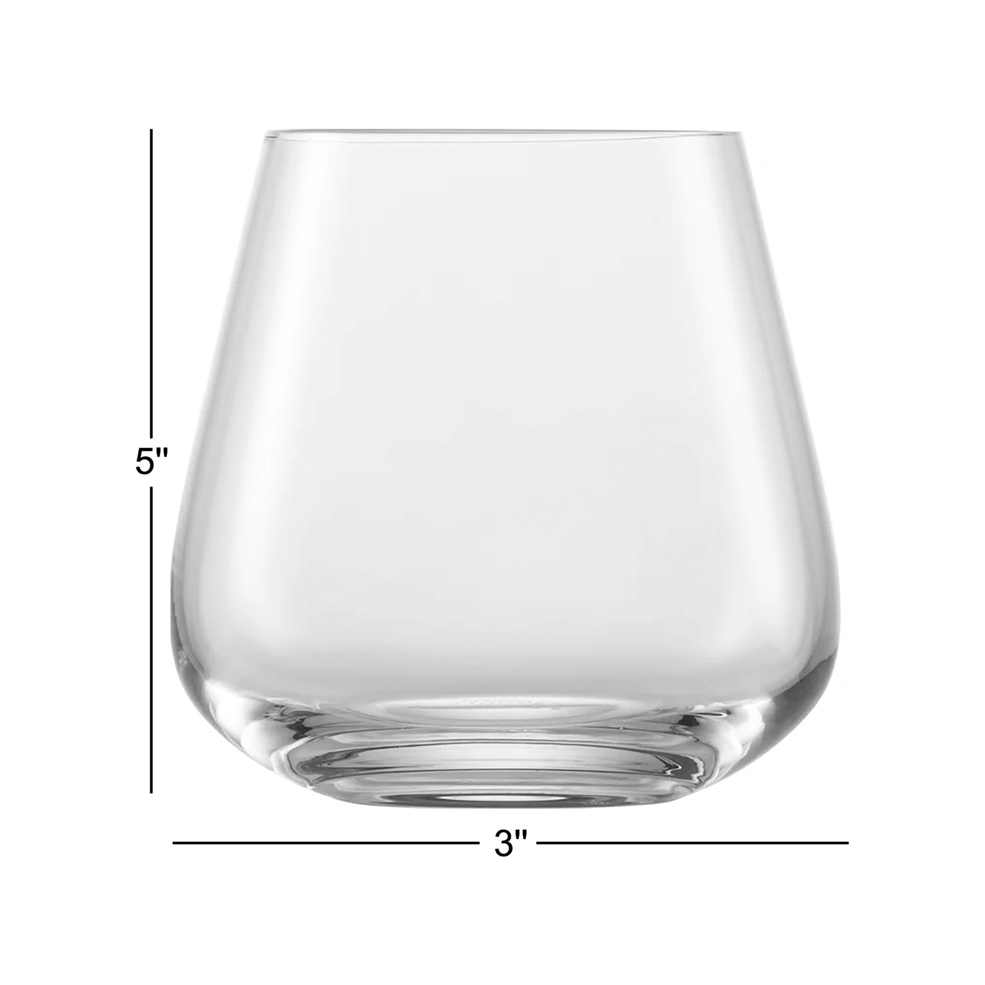 Vervino Double Old Fashioned Lead Free Crystal Whiskey Glass, 13.5 Oz