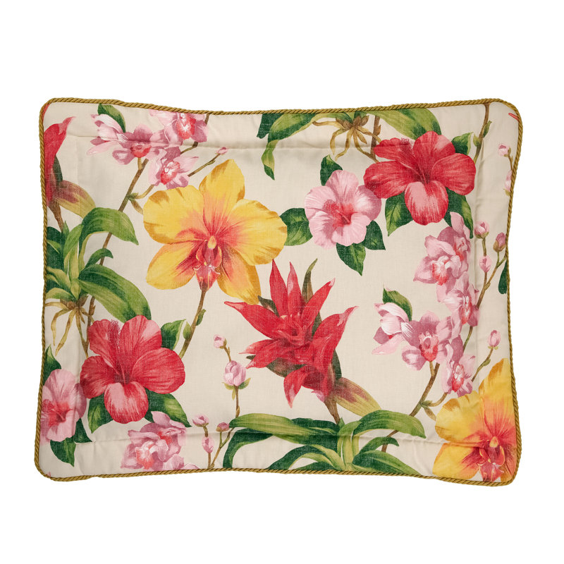 Floral Multicolor Cotton Blend Standard Pillow Sham