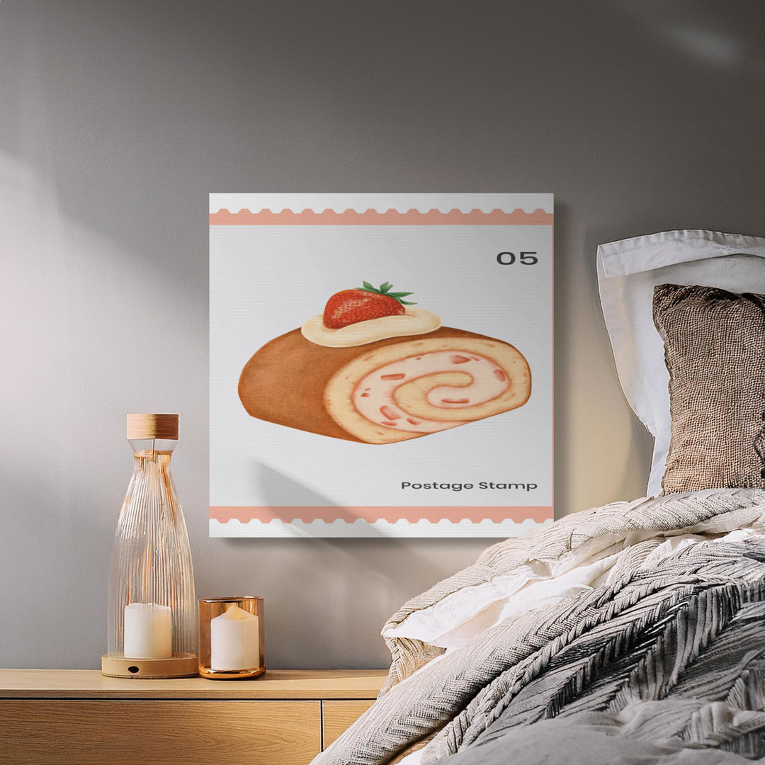 Strawberry Swiss Roll Cake Canvas Print
