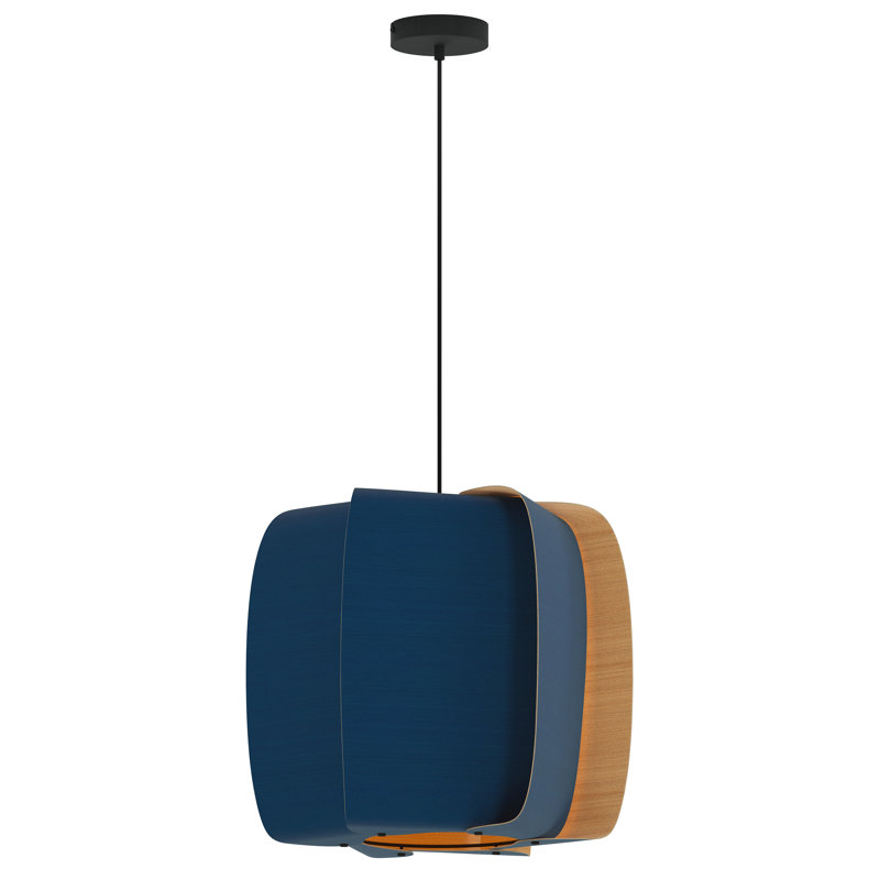Luminaire suspendu 21,25 po Alba, Bleu / frêne