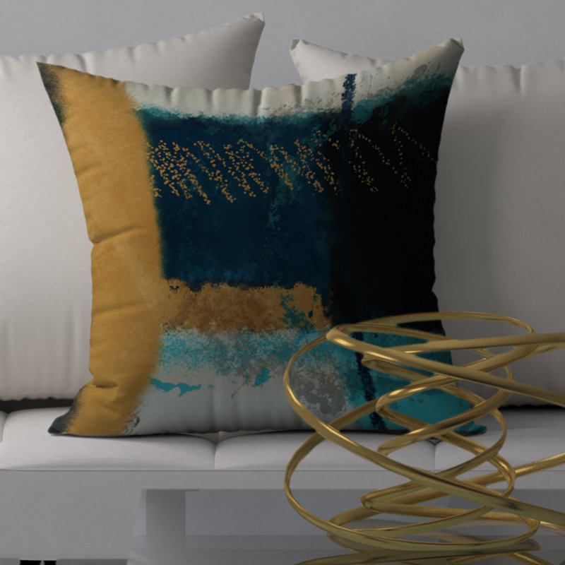 Abstract Throw Pillow, 20" H x 20" W