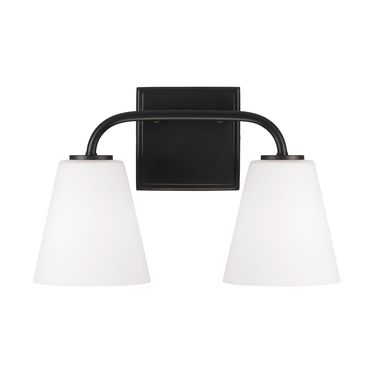 Crete 2 Light Frosted Dimmable Vanity Light, Matte Black