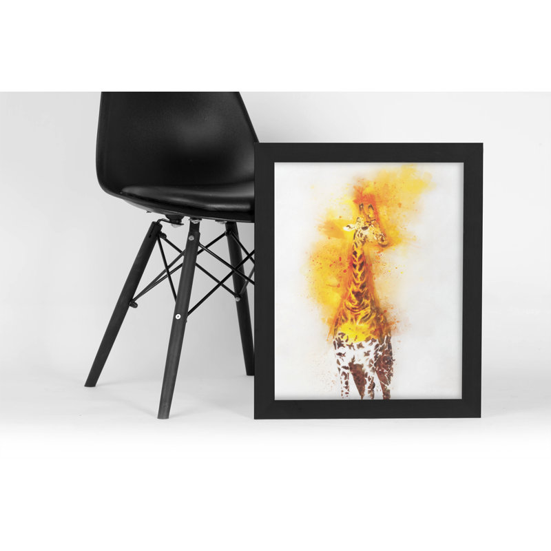 Sky The Giraffe - Single Picture Frame Print on Wood