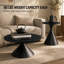 Ensemble de 2 tables basses rondes, plateau de table à motif noir avec base en acier, table basse multifonctionnelle à la mode-105946349