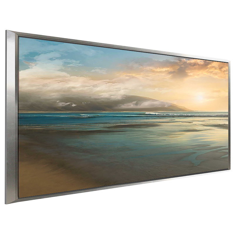 " Island Mist " by Mike Calascibetta, 31.5" H x 51.5" W x 2" D, Silver Floater Frame