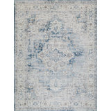 Vintage Looms Blue/Beige Polyester powerloom Area Rug