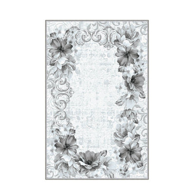 Stylish Woven Carpet, 5.2 x 7.5 Feet | 100% Polyester, 0.3 in Pile Height, Antibacterial, Non-Slip PVC Dot Underside | Machine Washable, 3D Digital Print | Perfect for Living Room, Bedroom & Home Décor
