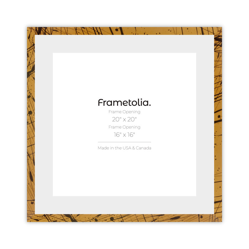Cadre mural Frametolia Metro Fade Splash, 20 po x 20 po, 16 po x 16 po, Noir et or