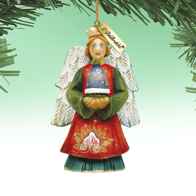 Derevo 4'' Handmade Wood Hanging Figurine Ornament