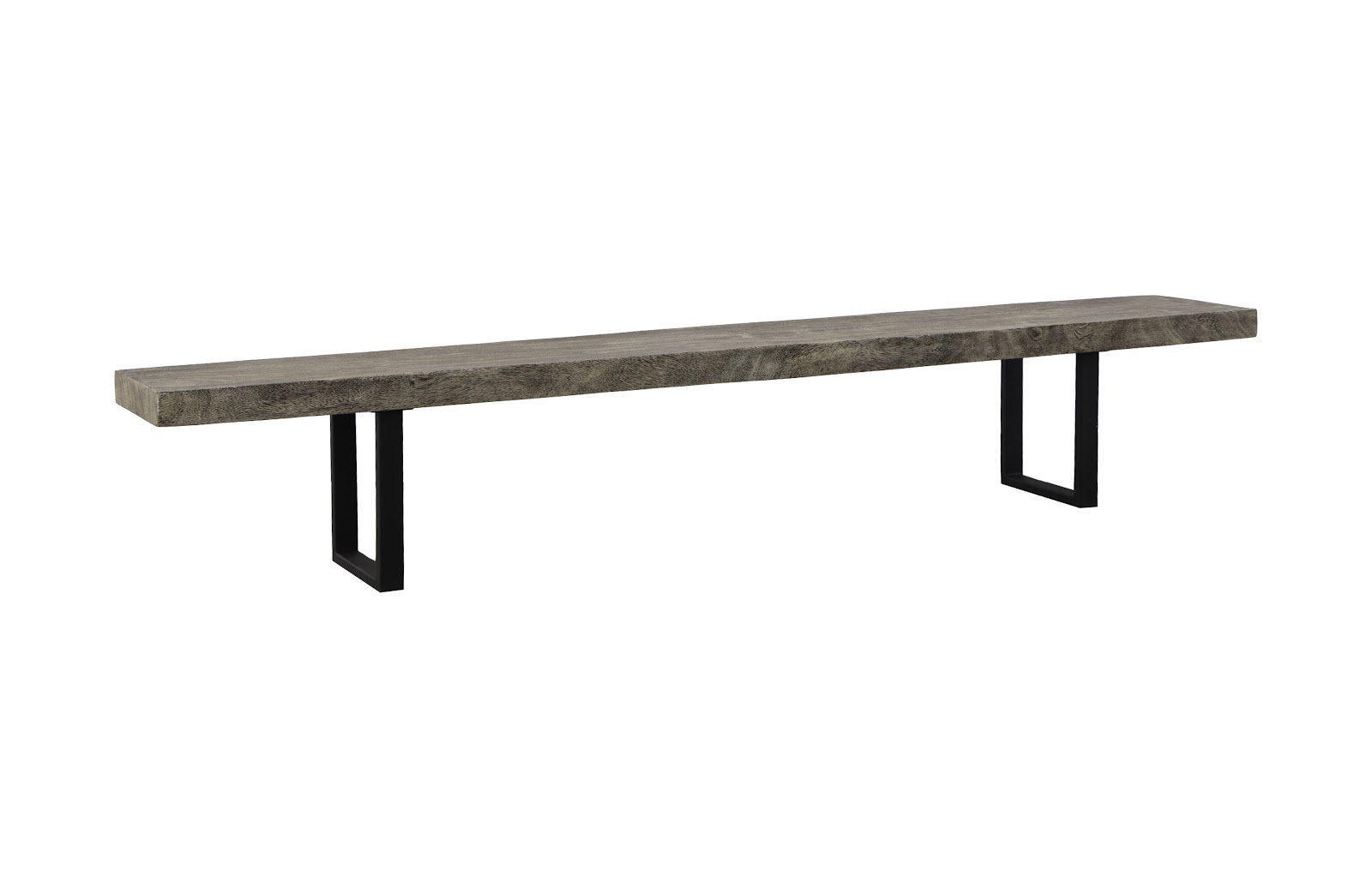 Origins Straight Edge Bench, 17" H x 72" W x 14" D, Gray Stone