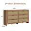 Commode 6 tiroirs avec roulettes, noyer