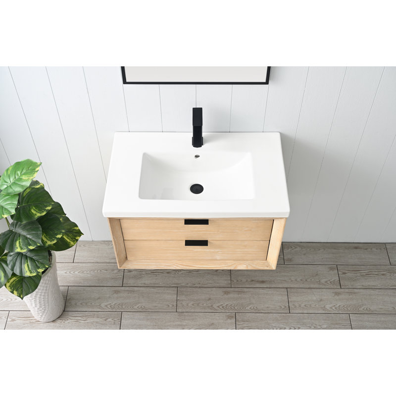 Ensemble de meuble-lavabo simple 30 po Lelanie, Brun, Noir mat