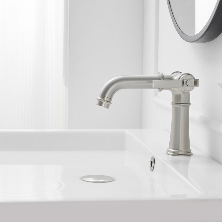 Single-Hole 2-handle Bathroom Faucet with Drain Assembly