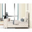 Structure de grand lit beige, tapissier moderne, construction en bois, tête de lit haute, rangement pour téléviseur, foyer électrique (sans chaleur) pour l'intérieur de la chambre à coucher, lit beige de taille stratégique, design rembourré, matériau, rangement-214282509-214282506