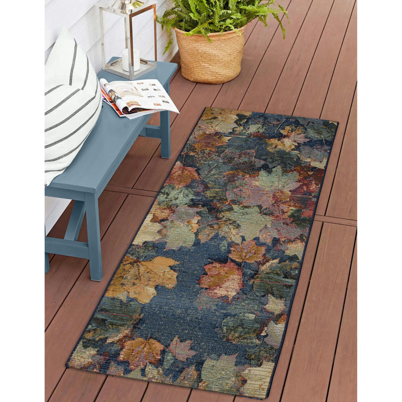Andreane Floral Synthetic Non-Skid Kitchen Mat, Runner 1'11" x 4'11"