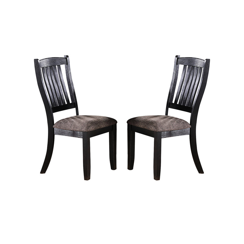 Chaises de salle à manger en tissu café foncé, fabrication, bouton, dossier à lattes, 2 2 pièces revêtues, capacité de 200 lb