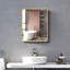 Armoire à pharmacie murale ou encastrée avec cadre en métal doré, 51 x 71 cm (20 x 28 pouces), avec miroir