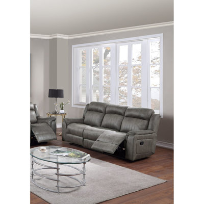 Modern Sofa Contemporary Power Motion Sofa 1Pc Couch Living Room Furniture Slate Breathable Leatherette
