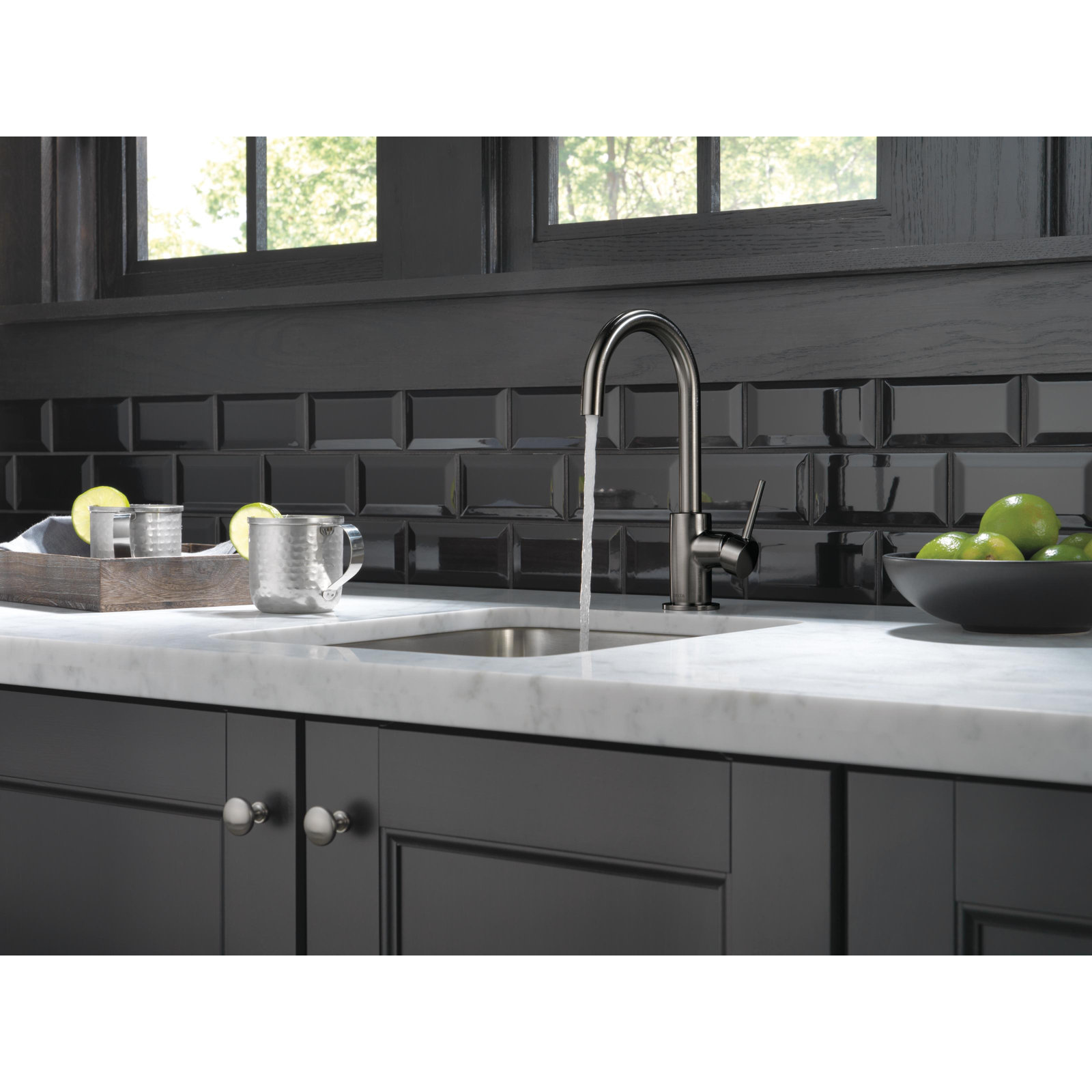 Trinsic Swivel Bar Faucet, Black Stainless
