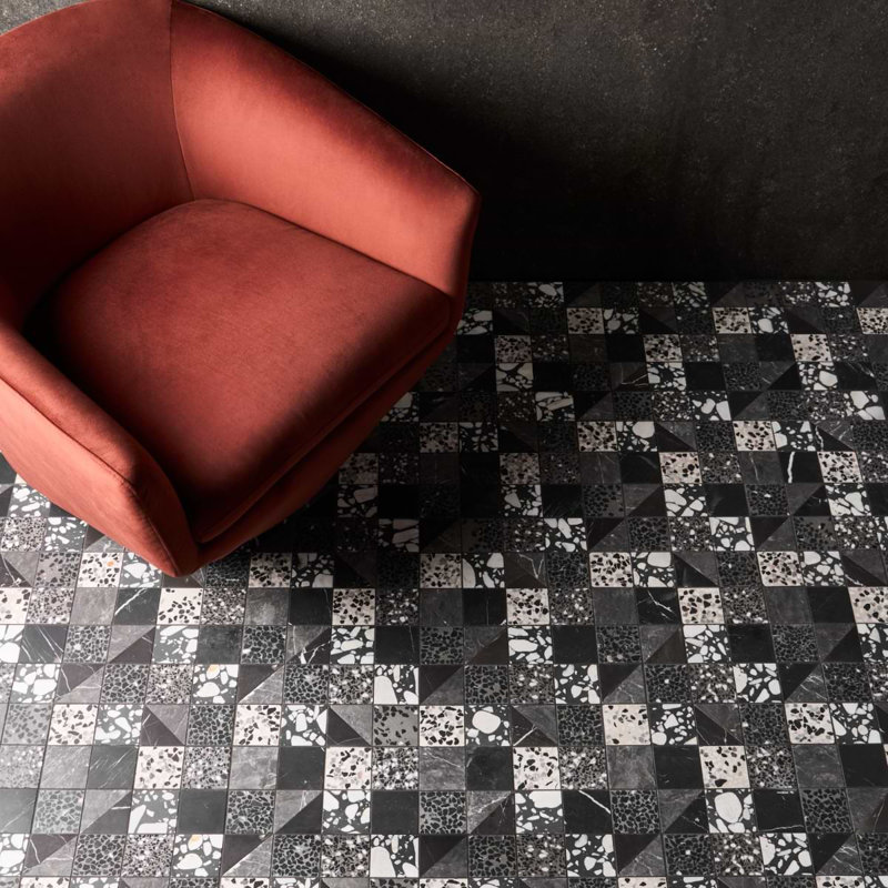 Elizabeth Sutton Artem Mosaic Tile, Raven Black;Gray