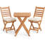 Ensemble bistro 3 pièces d'extérieur pliant en bois d'acacia avec coussins de siège amovibles