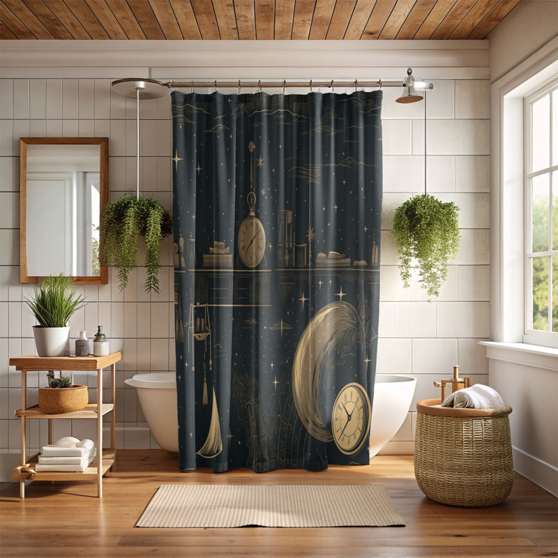 Aalinah Abstract Shower Curtain, 74"H x 71"W