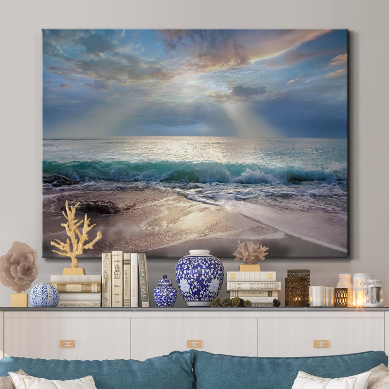 " Aqua Blue Morning ", 32" H x 24" W x 1" D