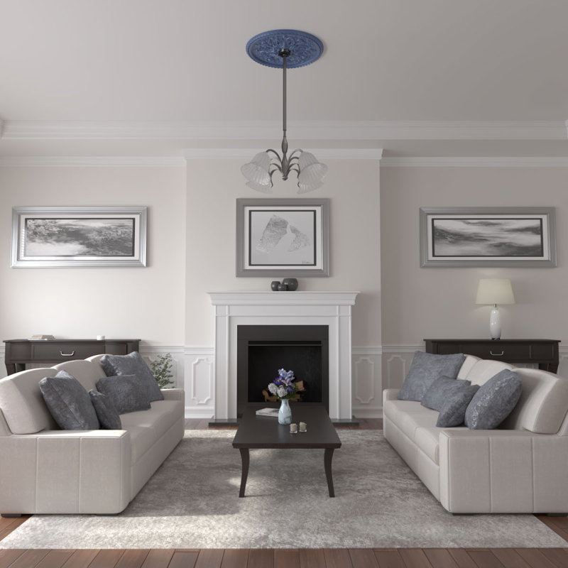 Médaillon de plafond Endurathane Bradford, DO 32 5/8 po x P 2 po (convient aux auvents jusqu'à 6 5/8 po), finition Americana peinte à la main
