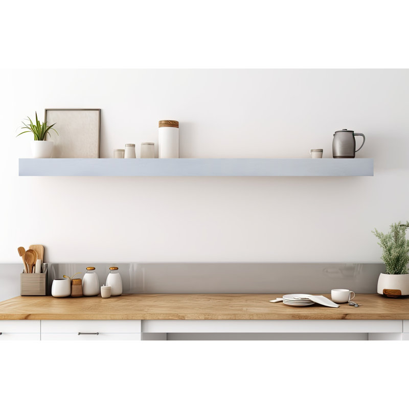 Baxlee Oak Floating Shelf, Gray, 3" H x 48" W x 7" D