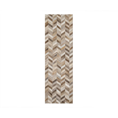 Courtdale Leather Chevron Indoor Rug