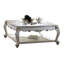 Table basse 47 "en bois de perle avec tablette