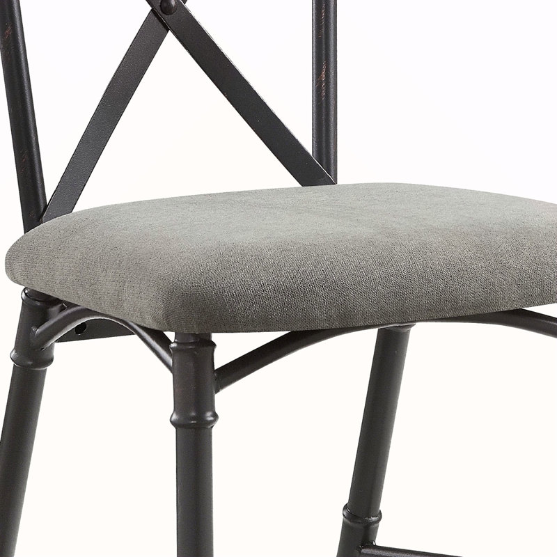 Tissu, chêne et chaise d'appoint au fini noir sable (ensemble de 2)