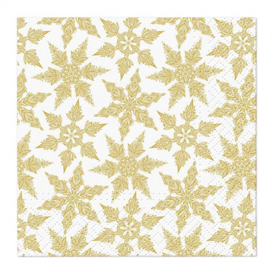 Cocktail Size Gold Winter Napkins