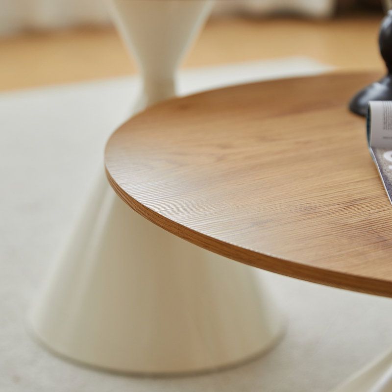 TABLE RONDE BLANC + BOIS