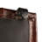 Collapsible Leather and Metal Stool, Charcoal-564297427