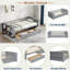 Lit de jour avec tablettes de rangement et 2 tiroirs-60754567