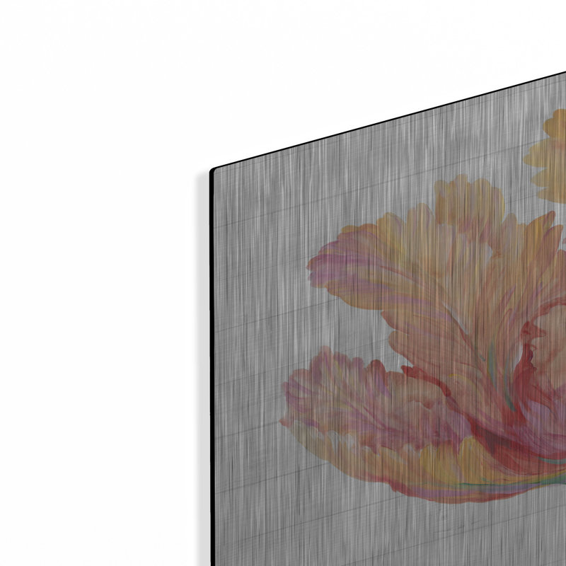 «Single Pink Bloom II» par Tim O'Toole, art mural en métal, H 16 po x l 24 po
