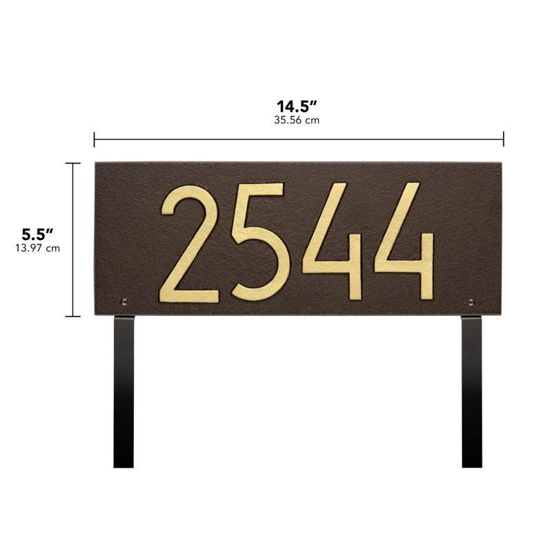 Mid-century Modern Rectangle Wall Plaque, Aged Bronze/Gold, Yes