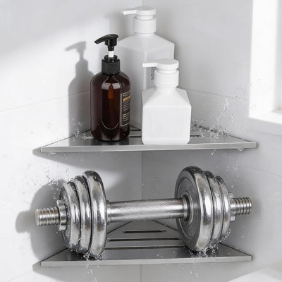 Stainless Steel Drill / Screw Bathroom Shelves