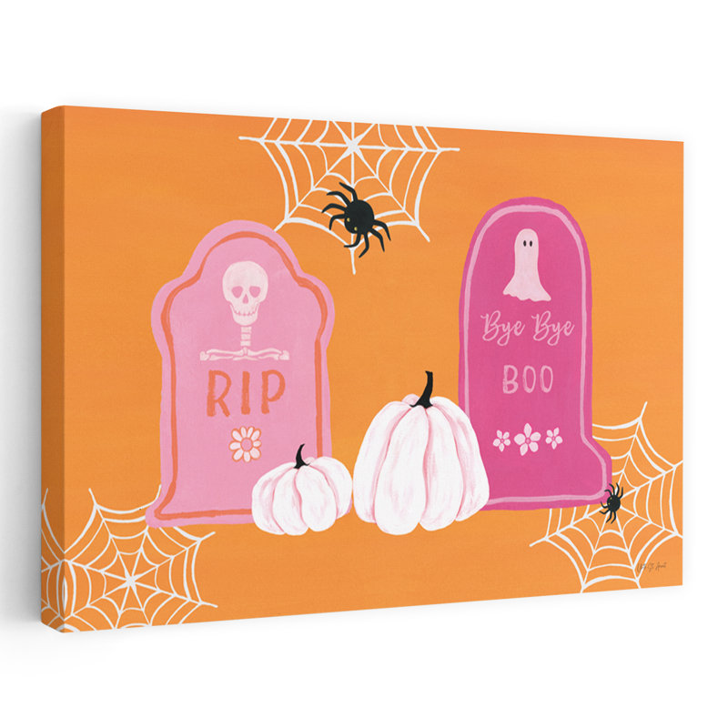 Hallo-Retro I Retro noir blanc Rip Boo, H 36 po x l 24 po